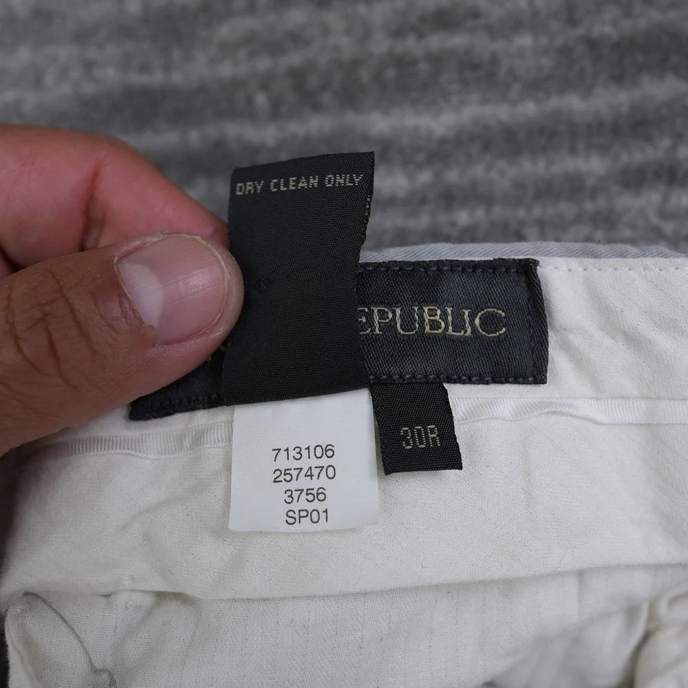 Banana Republic Dress Pants Men Light Gray Cotton Made in Italy 30R‎ (28x28.5)